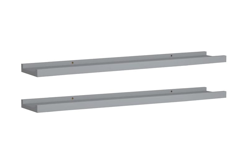Flytende vegghyller 2 stk grå 80x9x3 cm MDF - Oppbevaring - Hyller - Bokhylle - Boklist
