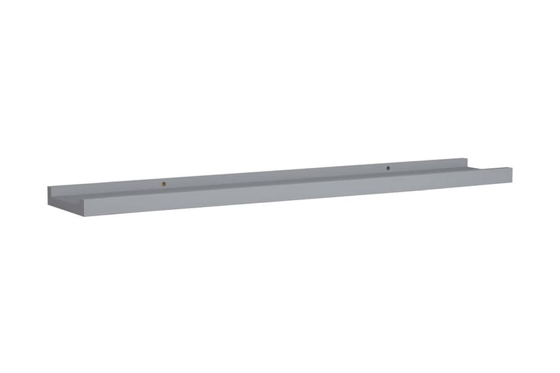 Flytende vegghyller 2 stk grå 80x9x3 cm MDF - Oppbevaring - Hyller - Bokhylle - Boklist