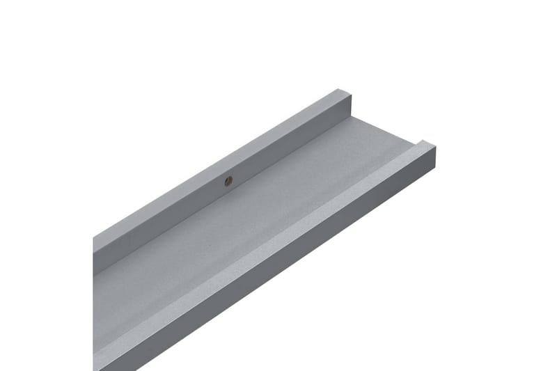 Flytende vegghyller 2 stk grå 80x9x3 cm MDF - Oppbevaring - Hyller - Bokhylle - Boklist