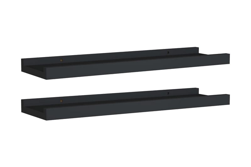 Flytende vegghyller 2 stk svart 40x9x3 cm MDF - Oppbevaring - Hyller - Bokhylle - Boklist