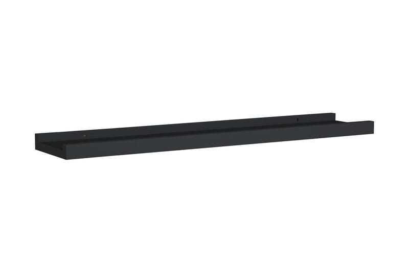 Flytende vegghyller 2 stk svart 60x9x3 cm MDF - Oppbevaring - Hyller - Bokhylle - Boklist