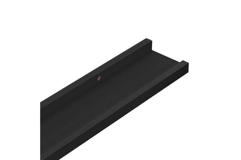 Flytende vegghyller 2 stk svart 60x9x3 cm MDF - Oppbevaring - Hyller - Bokhylle - Boklist
