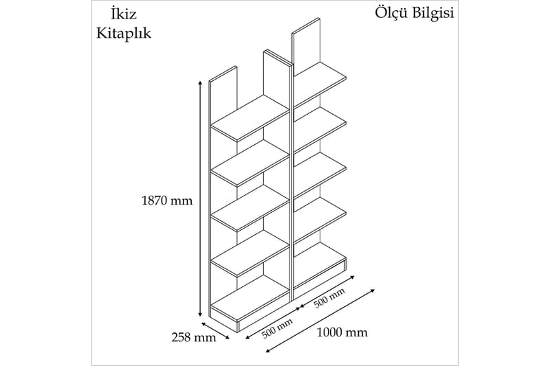 Bookshelf Valnøtt - Oppbevaring - Hyller - Bokhylle