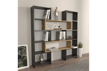 Bokhylle Bravelle Svart / Eik - Beige/Svart - Oppbevaring - Hyller - Bokhylle