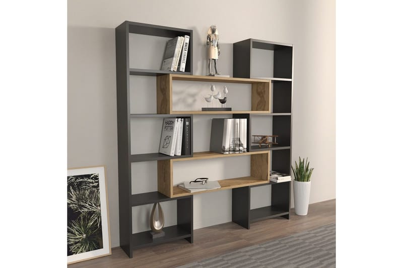 Bokhylle Bravelle Svart / Eik - Beige/Svart - Oppbevaring - Hyller - Bokhylle