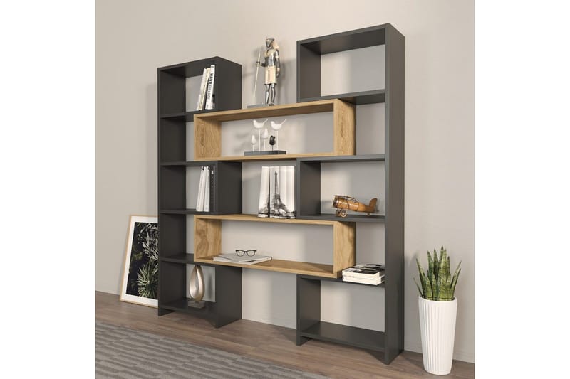 Bokhylle Bravelle Svart / Eik - Beige/Svart - Oppbevaring - Hyller - Bokhylle