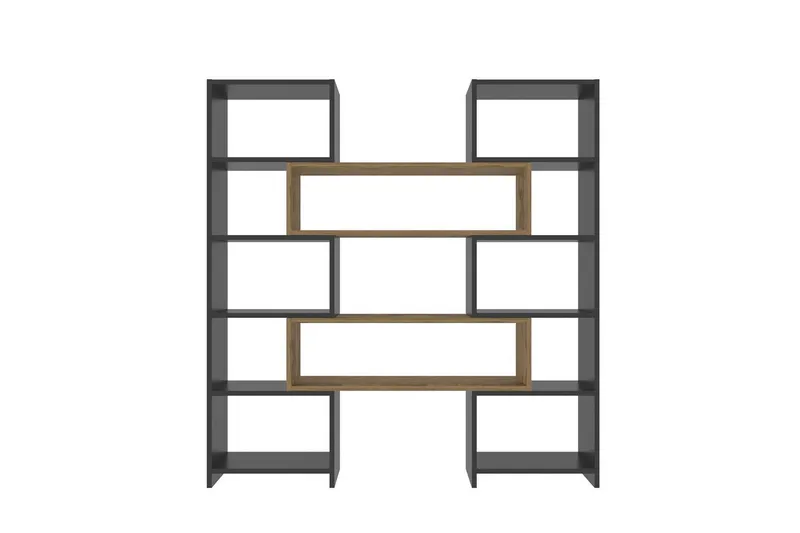 Bokhylle Bravelle Svart / Eik, Beige/Svart