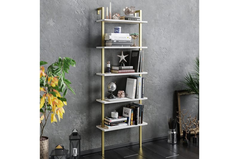 Brinkelid Bokhylle - Hvit/Marmor - Hus & oppussing - Kjøkken & bad - Kjøkken & vaskerom - Kjøkkeninnredning - Kjøkkenhylle