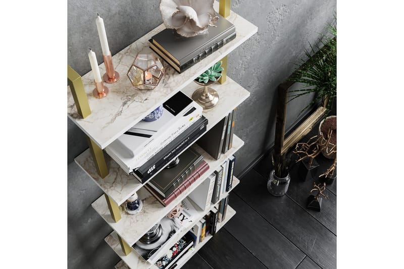 Brinkelid Bokhylle - Hvit/Marmor - Hus & oppussing - Kjøkken & bad - Kjøkken & vaskerom - Kjøkkeninnredning - Kjøkkenhylle