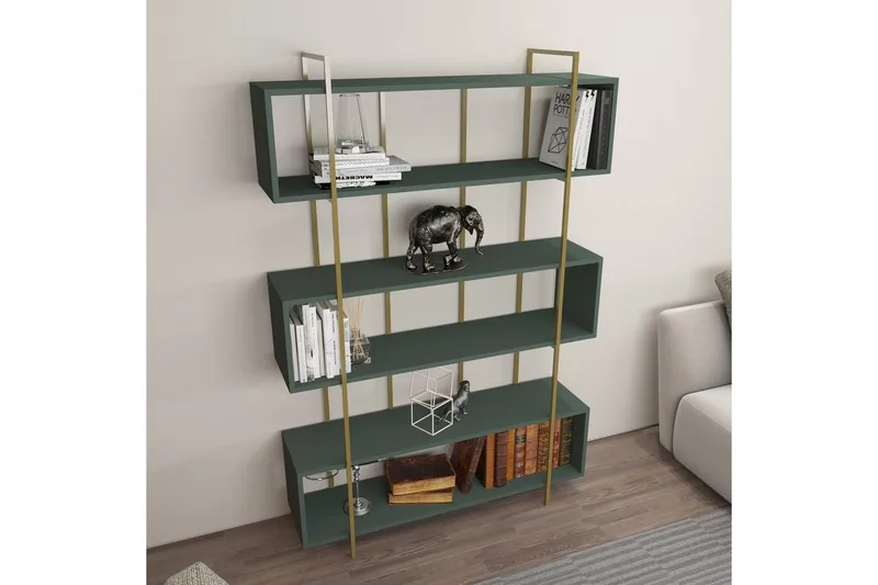 Bokhylle Bruti Grønn / Gull - Grønn / Gull - Oppbevaring - Hyller - Bokhylle