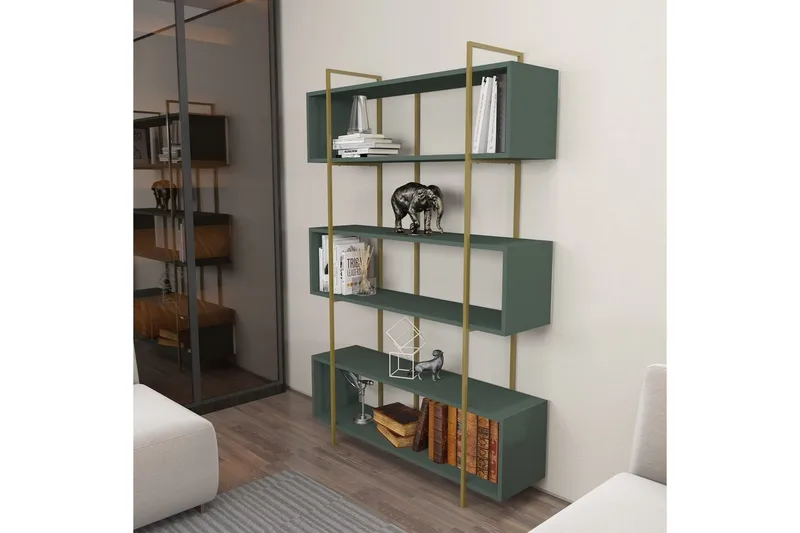 Bokhylle Bruti Grønn / Gull - Grønn / Gull - Oppbevaring - Hyller - Bokhylle