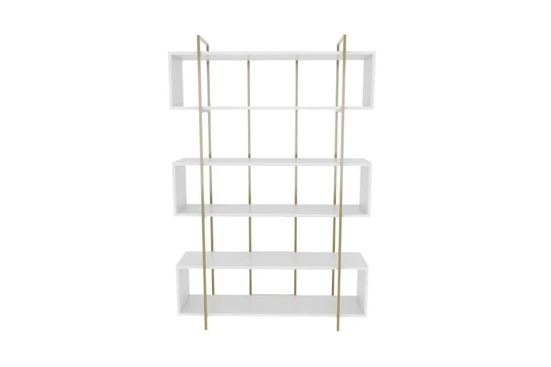 Bokhylle Bruti Hvit / Gull - Hvit / Gull - Oppbevaring - Hyller - Bokhylle