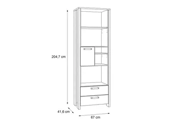Cadle Hylle 67 cm - Brun/Grå - Oppbevaring - Hyller - Bokhylle