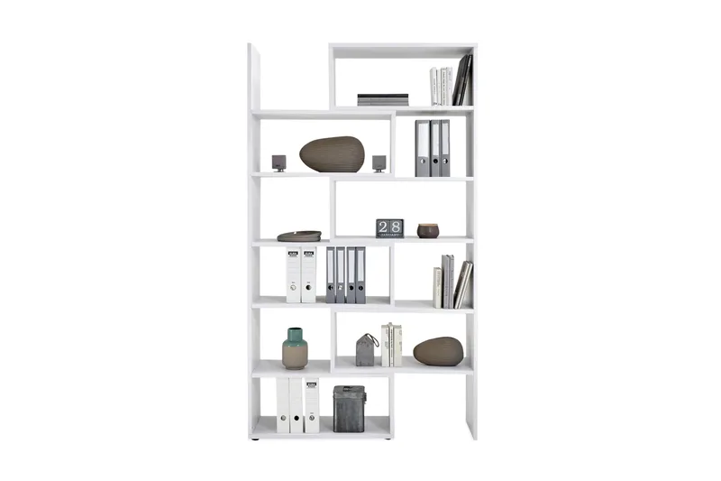 Calvia Uttrekkbar Bokhylle 84,2 cm i Malt Tre - Hvit - Oppbevaring - Hyller - Bokhylle
