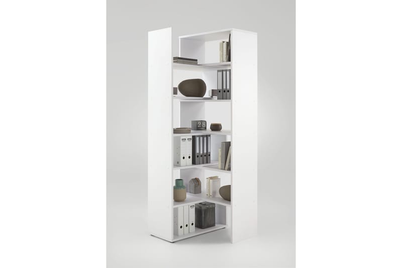 Calvia Uttrekkbar Bokhylle 84,2 cm i Malt Tre - Hvit - Oppbevaring - Hyller - Bokhylle