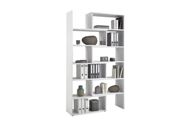 Calvia Uttrekkbar Bokhylle 84,2 cm i Malt Tre, Hvit