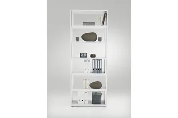 Calvia Uttrekkbar Bokhylle 84,2 cm i Malt Tre - Hvit - Oppbevaring - Hyller - Bokhylle