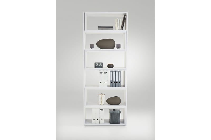 Calvia Uttrekkbar Bokhylle 84,2 cm i Malt Tre - Hvit - Oppbevaring - Hyller - Bokhylle