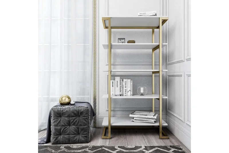 Camila Bokhylle 76x40 cm Hvit - CosmoLiving - Oppbevaring - Hyller - Bokhylle