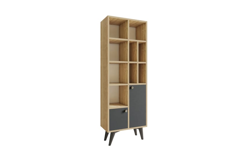 Casabetania Bokhylle 30x60 cm - Antrasitt/Natur - Oppbevaring - Hyller - Bokhylle