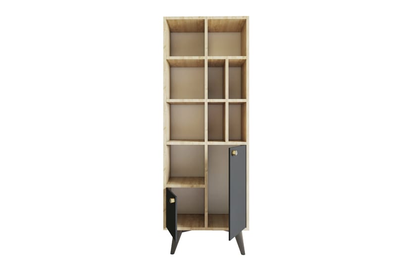 Casabetania Bokhylle 30x60 cm - Antrasitt/Natur - Oppbevaring - Hyller - Bokhylle