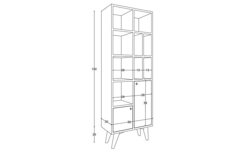 Casabetania Bokhylle 30x60 cm - Natur/Antracit - Oppbevaring - Hyller - Bokhylle