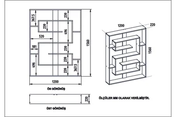 Caulside Bokhylle 120 cm - Valnøtt|Svart - Oppbevaring - Hyller - Bokhylle