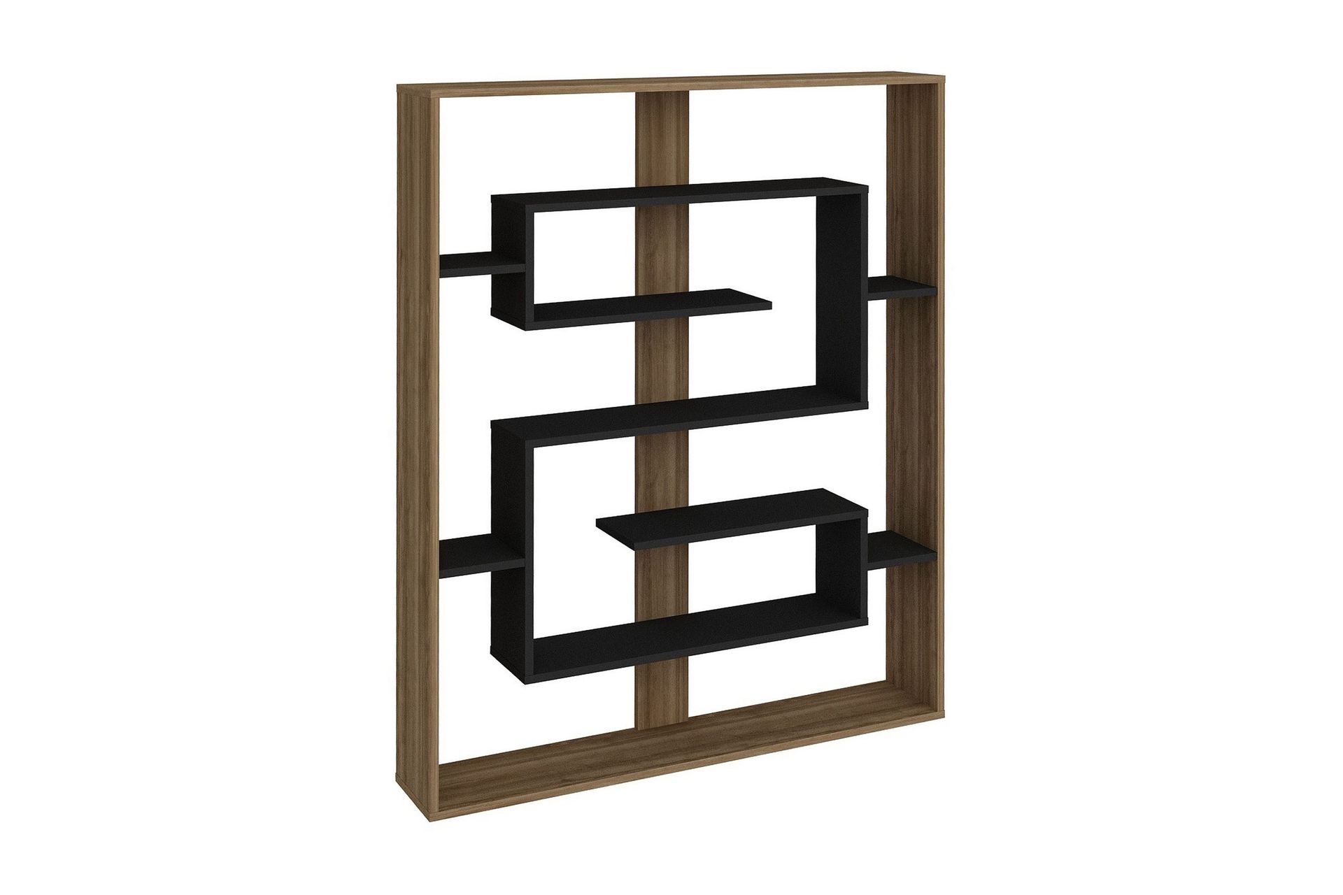 Caulside Bokhylle 120 cm - Valnøtt|Svart - Oppbevaring - Hyller - Bokhylle