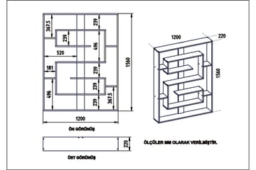 Caulside Bokhylle 120 cm - Valnøtt|Svart - Oppbevaring - Hyller - Bokhylle