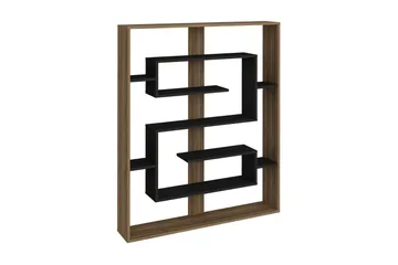 Caulside Bokhylle 120 cm - Valnøtt|Svart - Oppbevaring - Hyller - Bokhylle