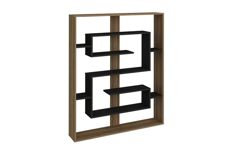 Caulside Bokhylle 120 cm, Valnøtt|Svart