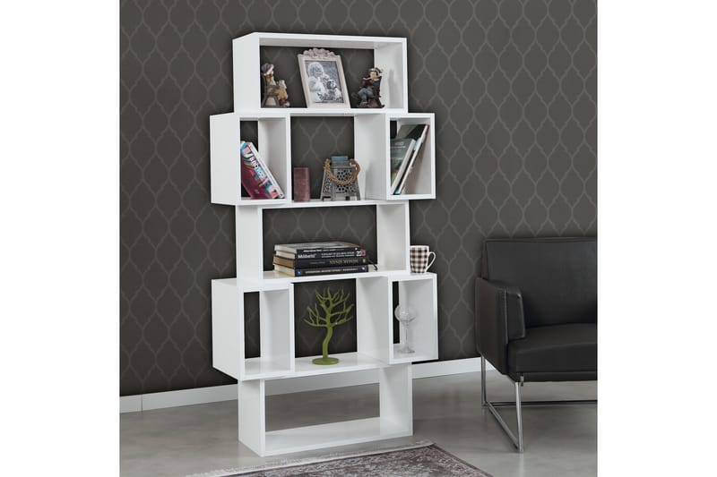 Comfortale Bokhylle 84 cm i Malt Tre - Hvit - Oppbevaring - Hyller - Bokhylle