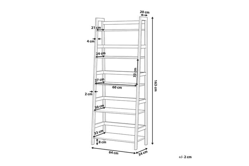 Croydon Bokhylle 64 cm i Tre med Metallramme - Lysebrun - Oppbevaring - Hyller - Bokhylle