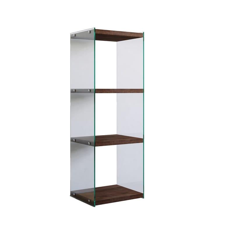 Dalshult Bokhylle 40 cm i Glass med Trehylle - Gjennomsiktig - Oppbevaring - Hyller - Bokhylle