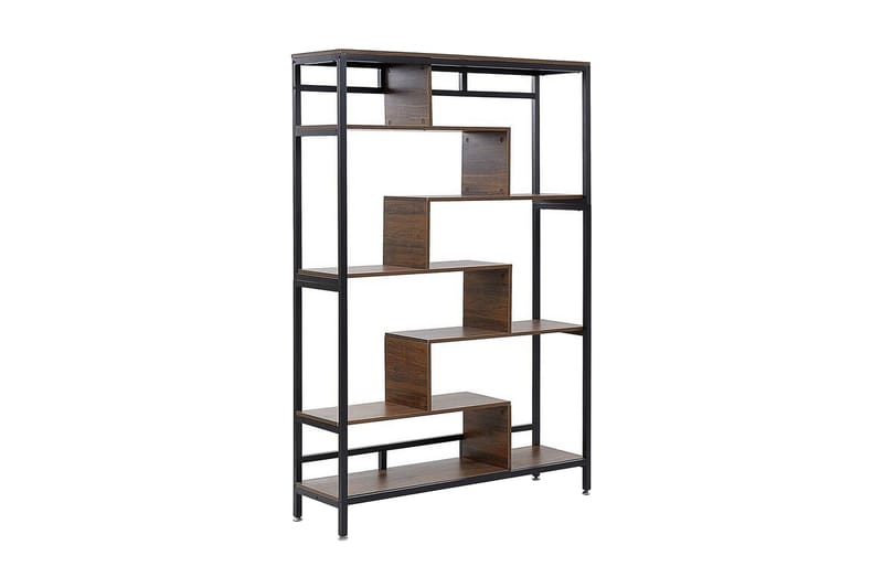 Daven Bokhylle 115 cm i Tre med Metallstativ - Brun - Oppbevaring - Hyller - Bokhylle