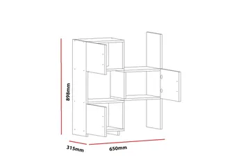 Decorotika Bokhylle 65 cm i Malt Tre - Hvit - Oppbevaring - Hyller - Bokhylle