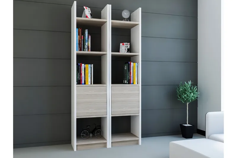 Decorotika Bokhylle 66 cm i Eik, Hvit