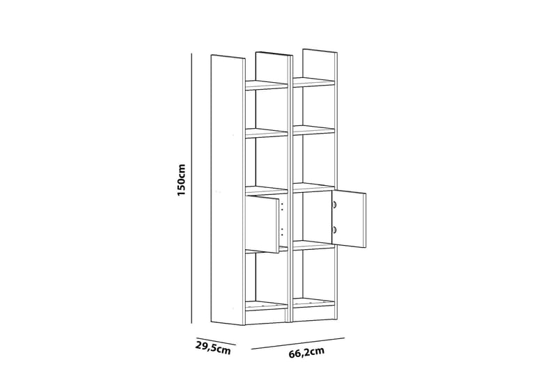 Decorotika Bokhylle 66 cm i Malt Tre - Ekstra Hvit - Oppbevaring - Hyller - Bokhylle
