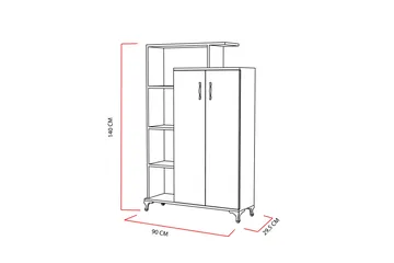 Decorotika Bokhylle 90 cm i Malt Tre - Hvit - Oppbevaring - Hyller - Bokhylle