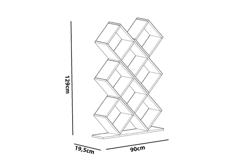 Decorotika Bokhylle 90 cm i Malt Tre - Hvit - Oppbevaring - Hyller - Bokhylle