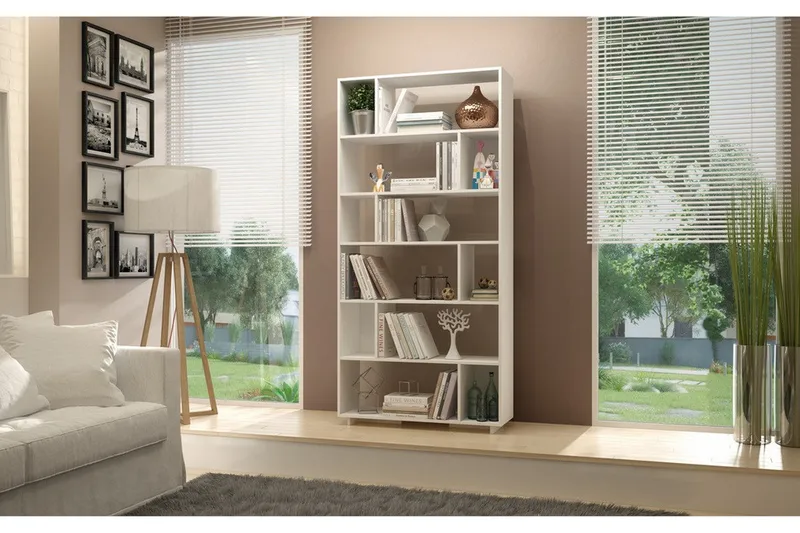 Decorotika Bokhylle 90 cm i Malt Tre - Hvit - Oppbevaring - Hyller - Bokhylle
