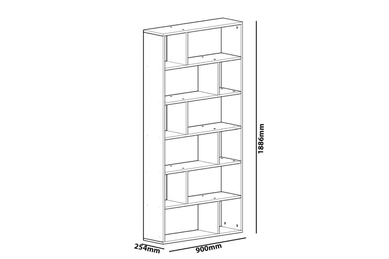 Decorotika Bokhylle 90 cm i Malt Tre - Hvit - Oppbevaring - Hyller - Bokhylle