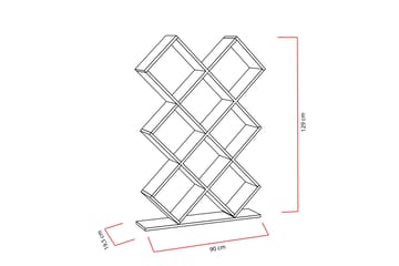 Decorotika Bokhylle 90 cm i Malt Tre - Rød - Oppbevaring - Hyller - Bokhylle