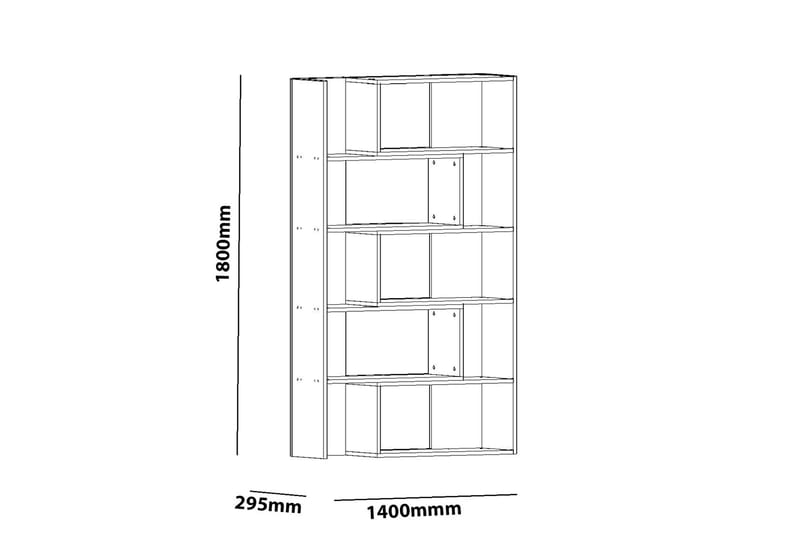 Decorotika Uttrekkbar Bokhylle 140 cm i Malt Tre - Hvit - Oppbevaring - Hyller - Bokhylle