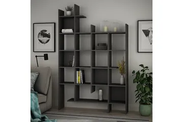 Decorta Bokhylle 122 cm i Mørkt Tre - Grå - Oppbevaring - Hyller - Bokhylle