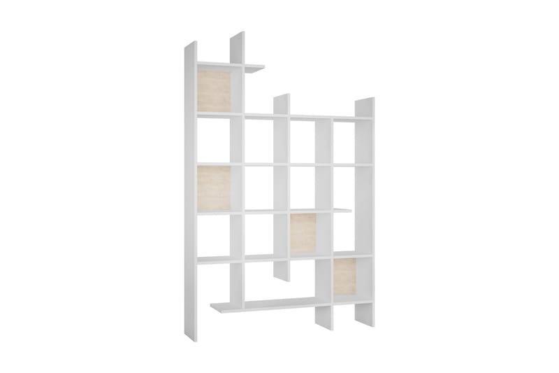 Decorta Bokhylle 122 cm i Malt Tre, Hvit