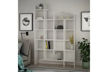 Decorta Bokhylle 122 cm i Malt Tre - Hvit - Oppbevaring - Hyller - Bokhylle