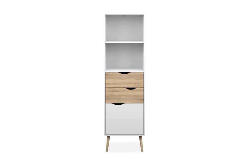 Delta Hylle 50 cm - Hvit/Eik - Oppbevaring - Hyller - Bokhylle