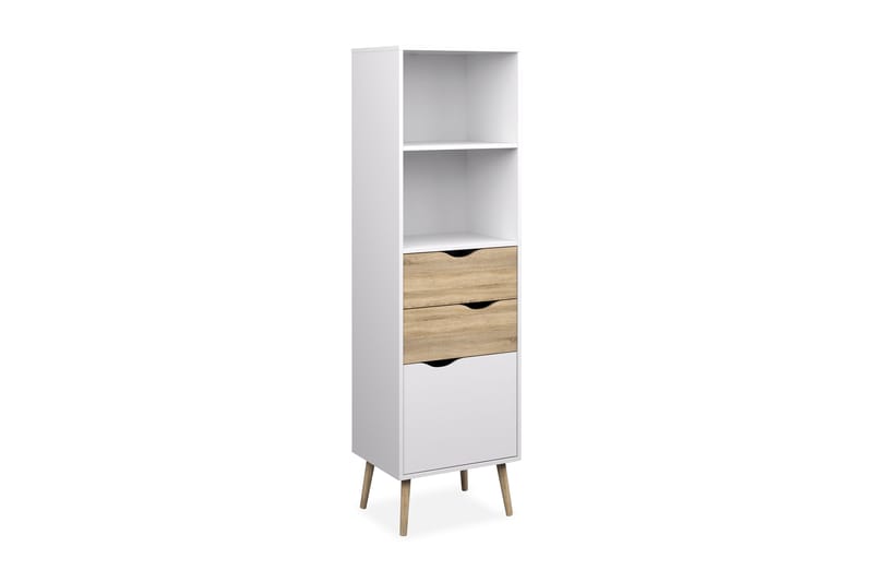 Delta Hylle 50 cm - Hvit/Eik - Oppbevaring - Hyller - Bokhylle