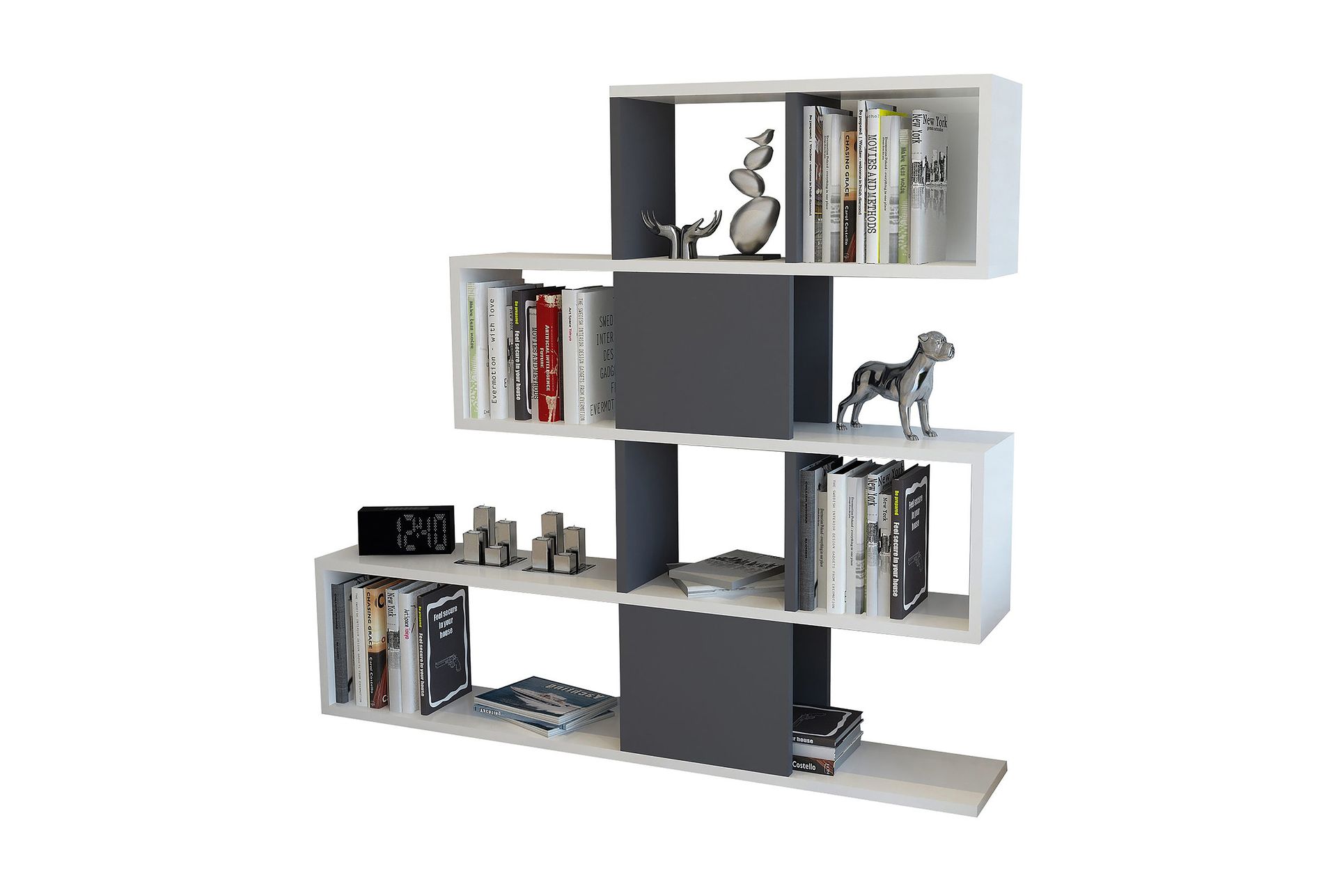 Desgrar Bokhylle 120x109 cm - Hvit - Oppbevaring - Hyller - Bokhylle